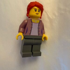 LEGO Town Minifigure Grocery Store Worker Business Woman Dual Sided Face